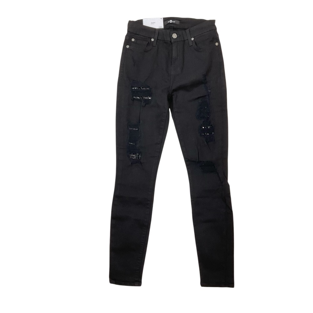 7FAMK The Ankle Skinny Jeans Super Skinny Black Size 25